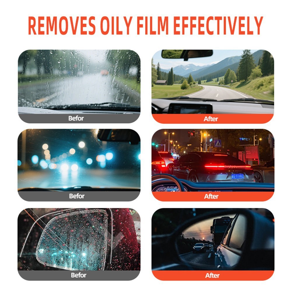 Automotive Car Glass Oil Film Remover Windshield Cleaner Brush,Water Repellent