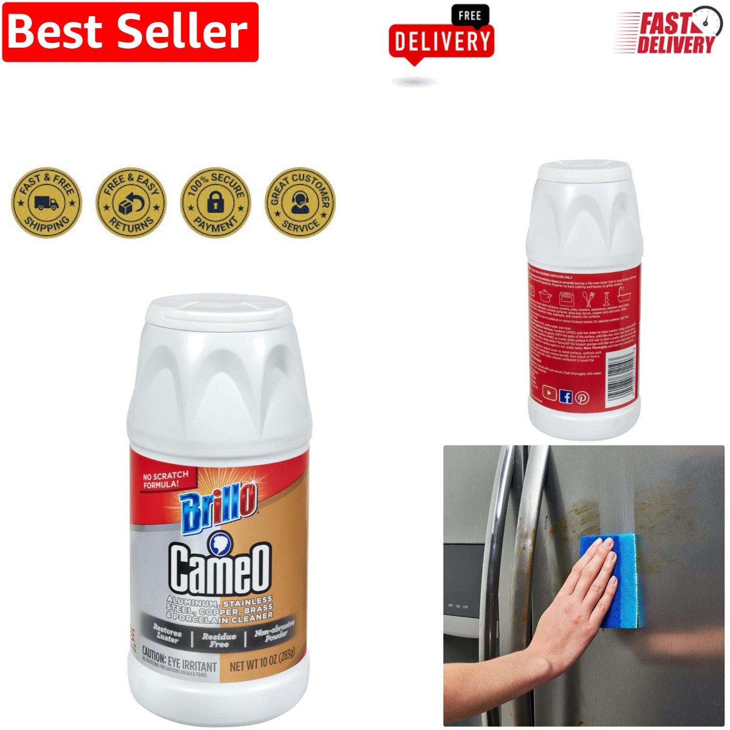 Non-Abrasive Aluminum & Stainless Steel Cleaner – 10 oz Unscented Formula