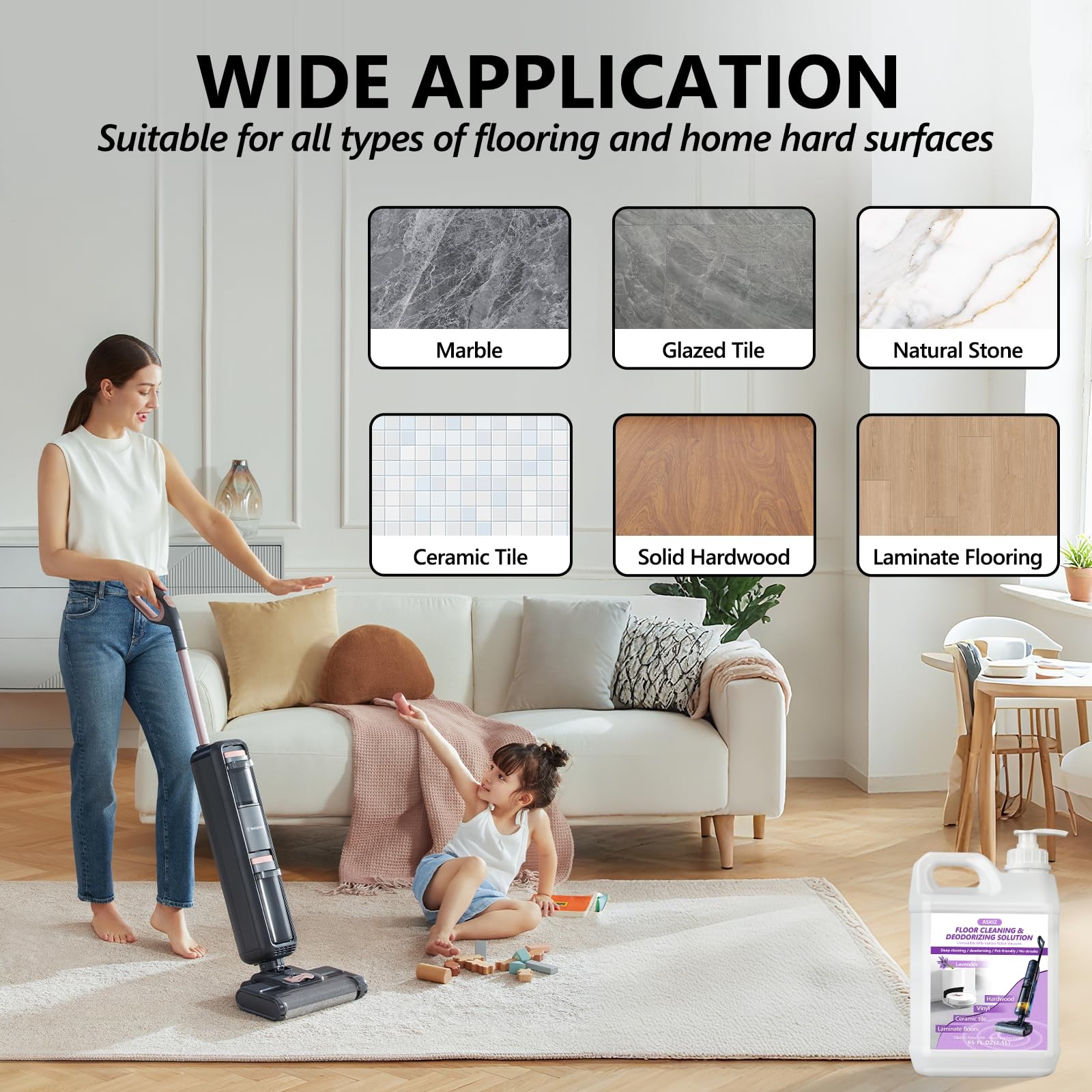 85 FL OZ Floor Cleaning Solution,Floor Cleaner for Mopping with Tineco,Deep C…