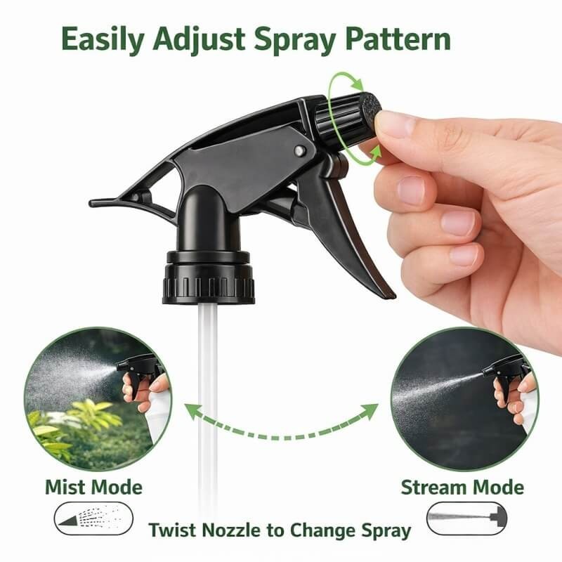 Plastic Trigger Spray Bottle 16 OZ Heavy Duty Chemical Resistant Sprayer