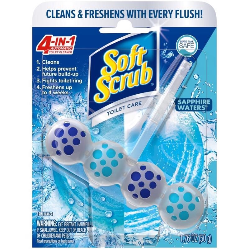 Soft Scrub 4-in-1 Toilet Care Sapphire Waters Scent Toilet Bowl Cleaner 1 Pack