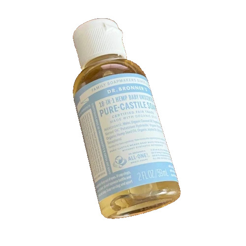 12X Dr. Bronner’s -Pure-Castile Liquid Soap, Baby Unscented, Travel Size, 2Fl Oz