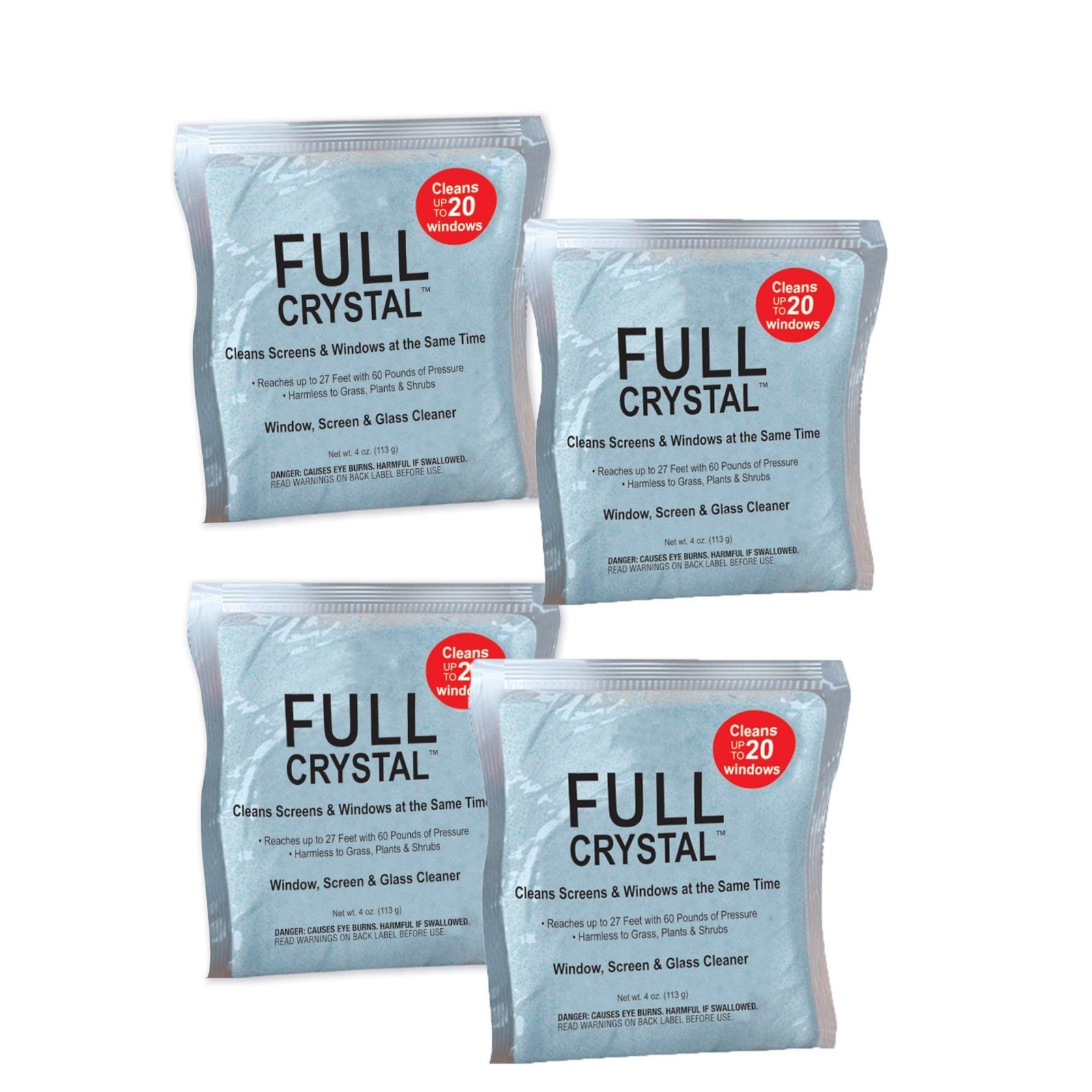 1 lb Crystal Powder Window Cleaner Refill Kit – Cleans 80 Windows, Makes 640 fl