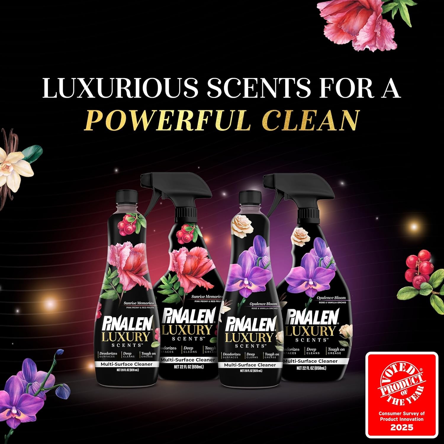 PINALEN Luxury Scent Multipurpose Cleaning Spray – Opulence Bloom – 22 fl oz – A