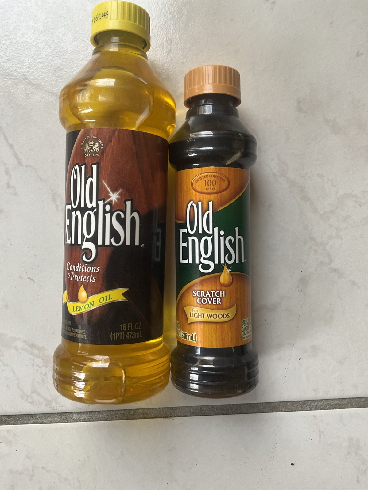 Lot (2) Old English Furniture Scratch Cover Dark Light Woods 8oz Bottle And 16oz