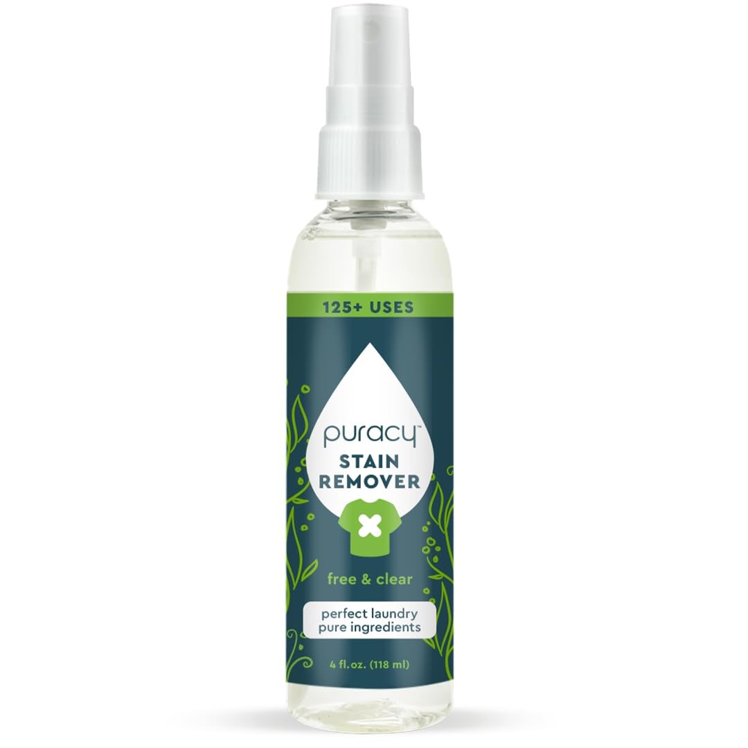 Puracy Stain Remover Spray, Natural Travel and Laundry Stain Cleaner for