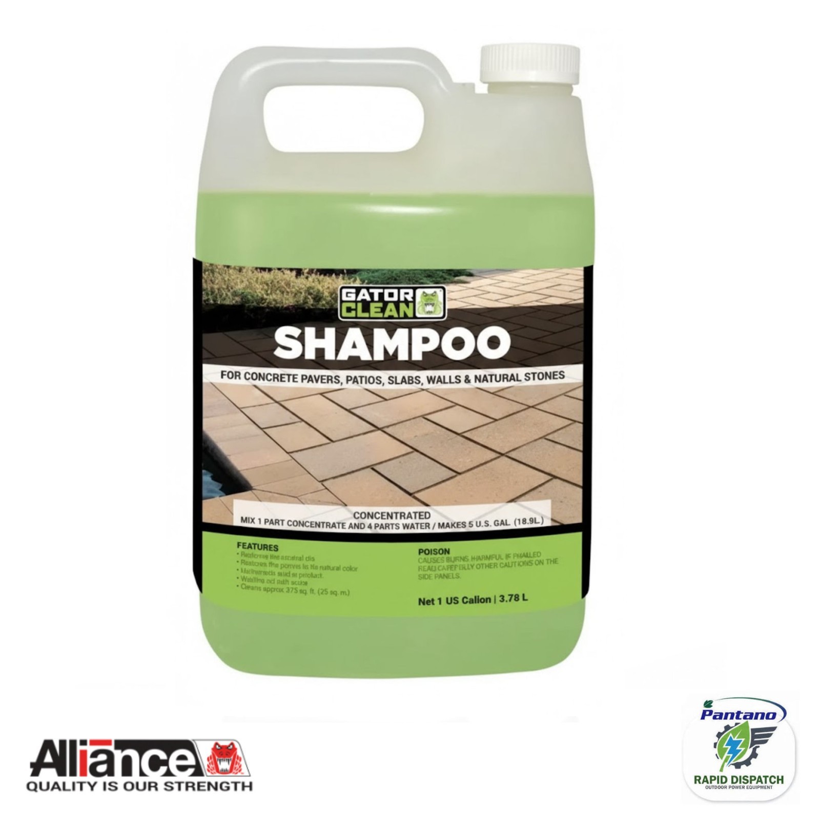Alliance Gator Clean Shampoo for Pavers Patios Walls & Natural Stone 1 Gal