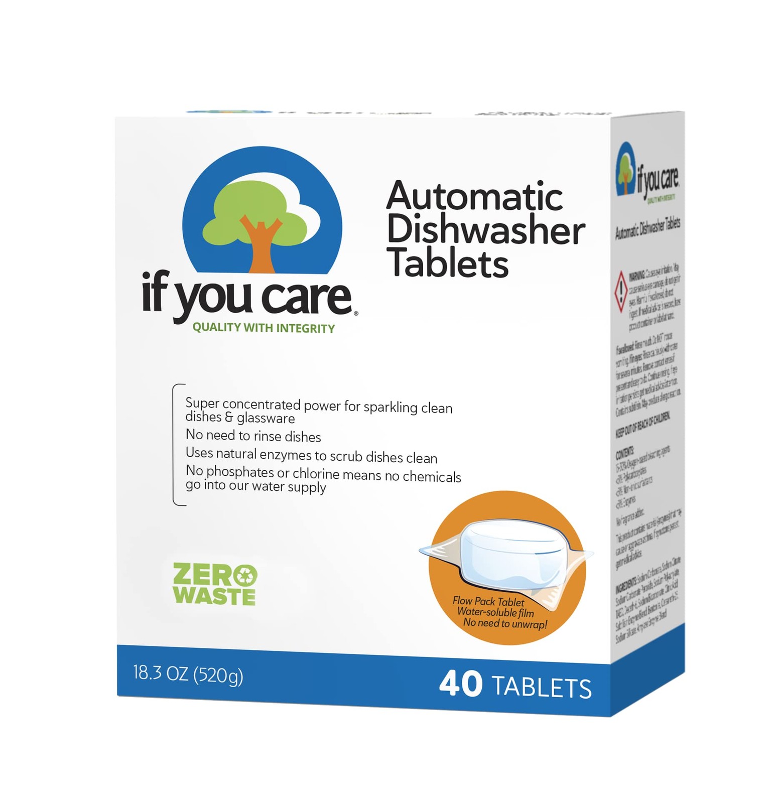 If You Care Dishwasher Tablets 40 Count – Powerful, Plant Based, Concentrated, B