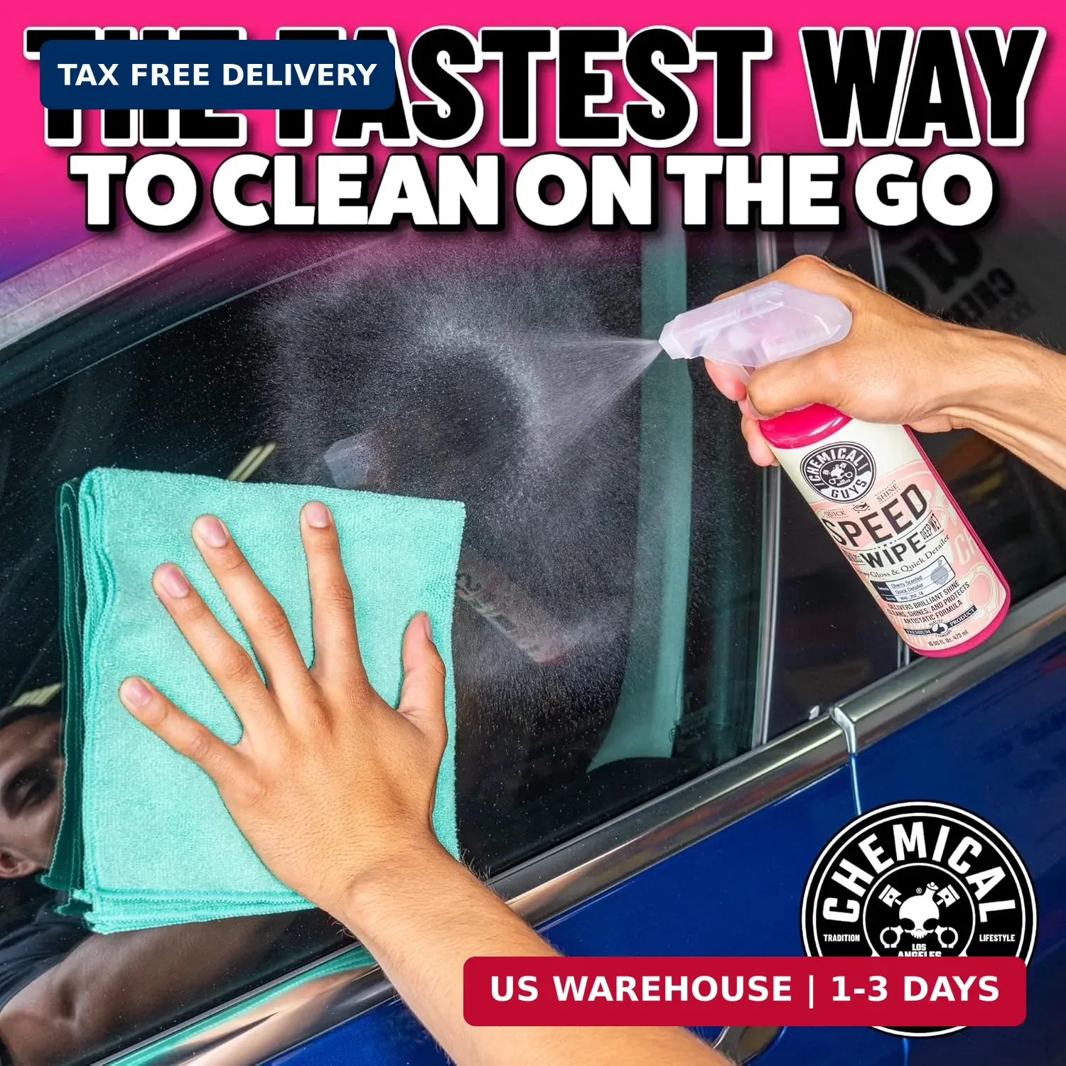 Chemical Guys Speed Wipe Quick Detailer – High Gloss, Streak-Free Shine, Detail