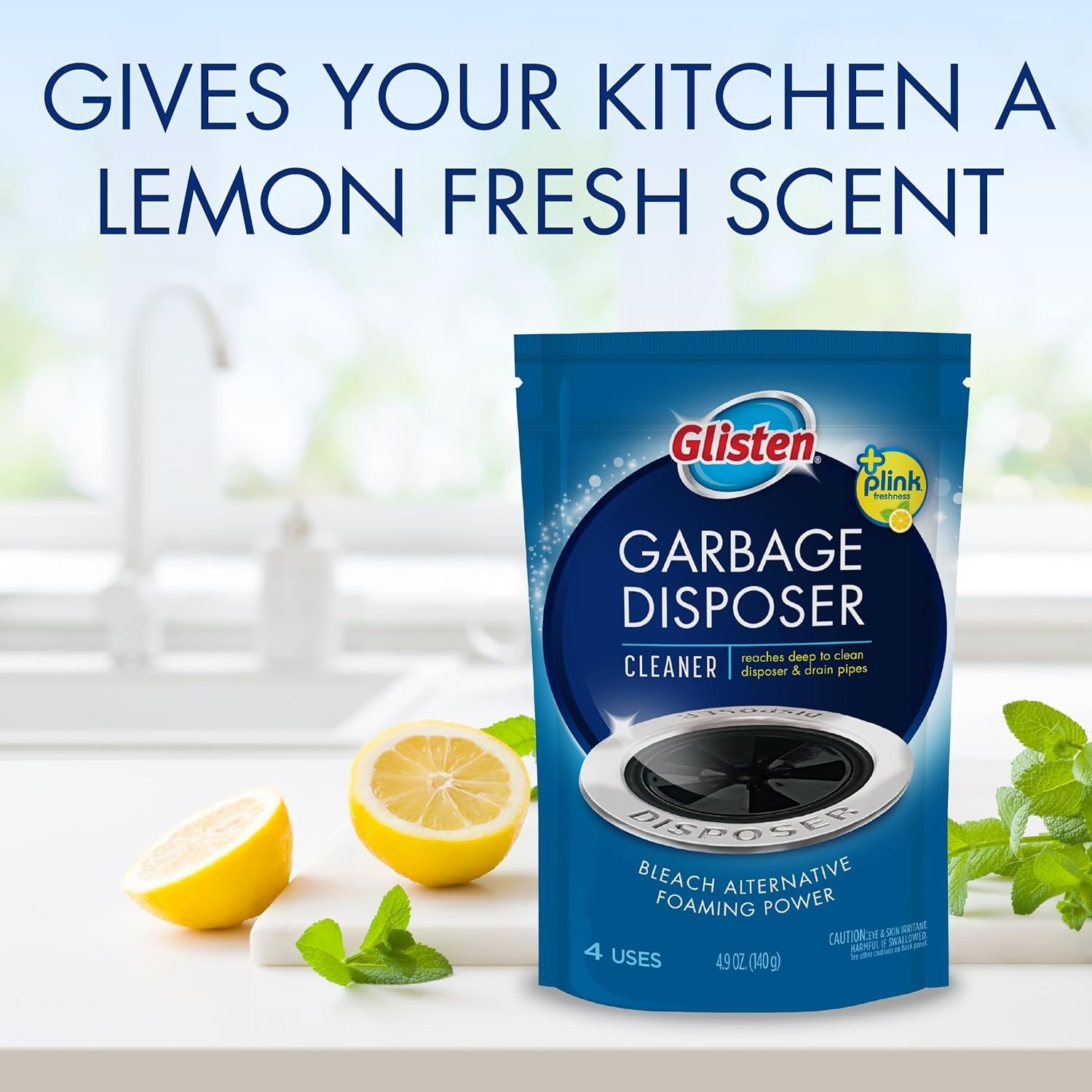 Lemon Scent Garbage Disposer Spray – 6 Biodegradable Foam Pack, Removes Buildup