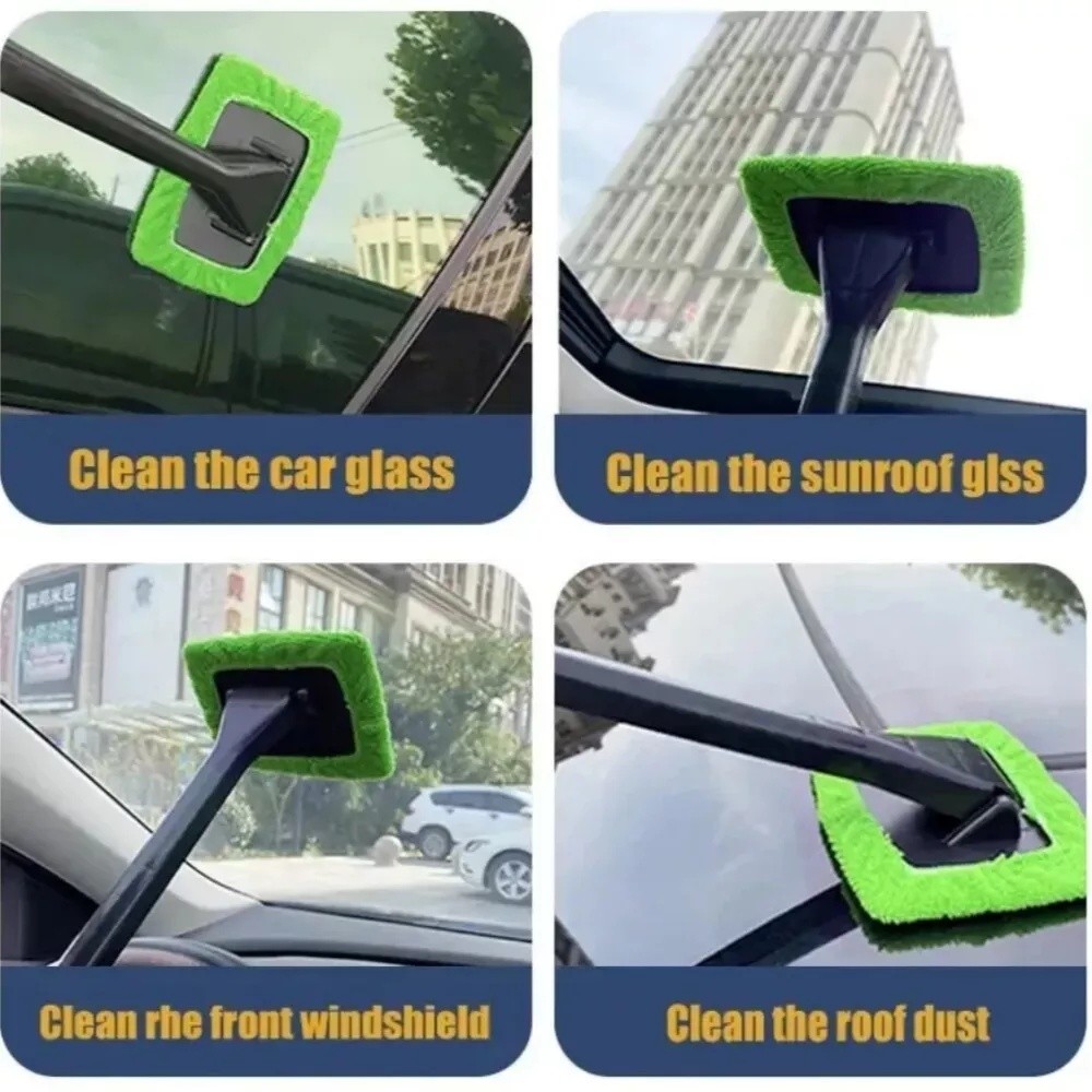 3 Pack Window Windshield Cleaning Tool Microfiber Car Wiper Cleaner Glass Brush