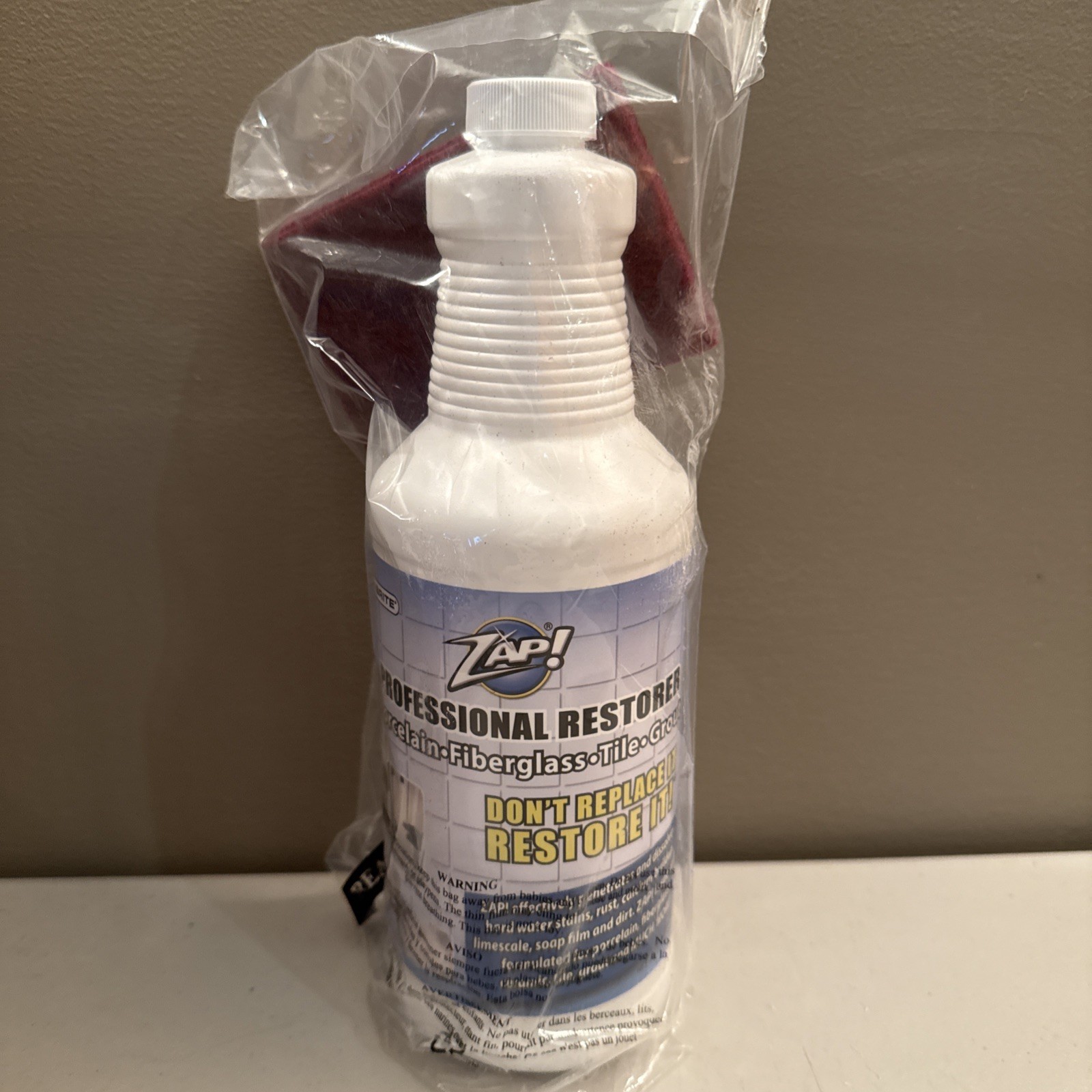 Zap! Professional Restorer 32 Oz Porcelain Fiberglass Tile Grout – NEW SEALED