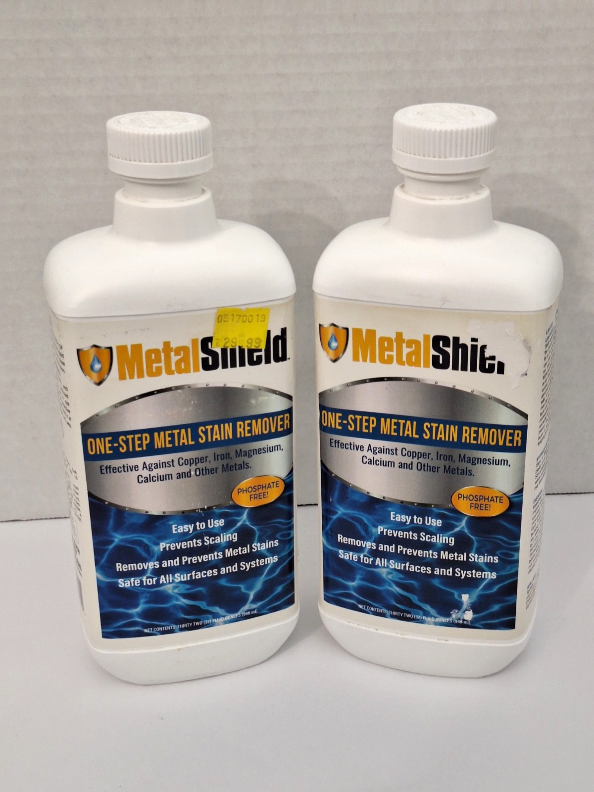 SET OF 2 Metal Sheild One Step Metal Stain Remover 32 fl oz. DISCONTINUED