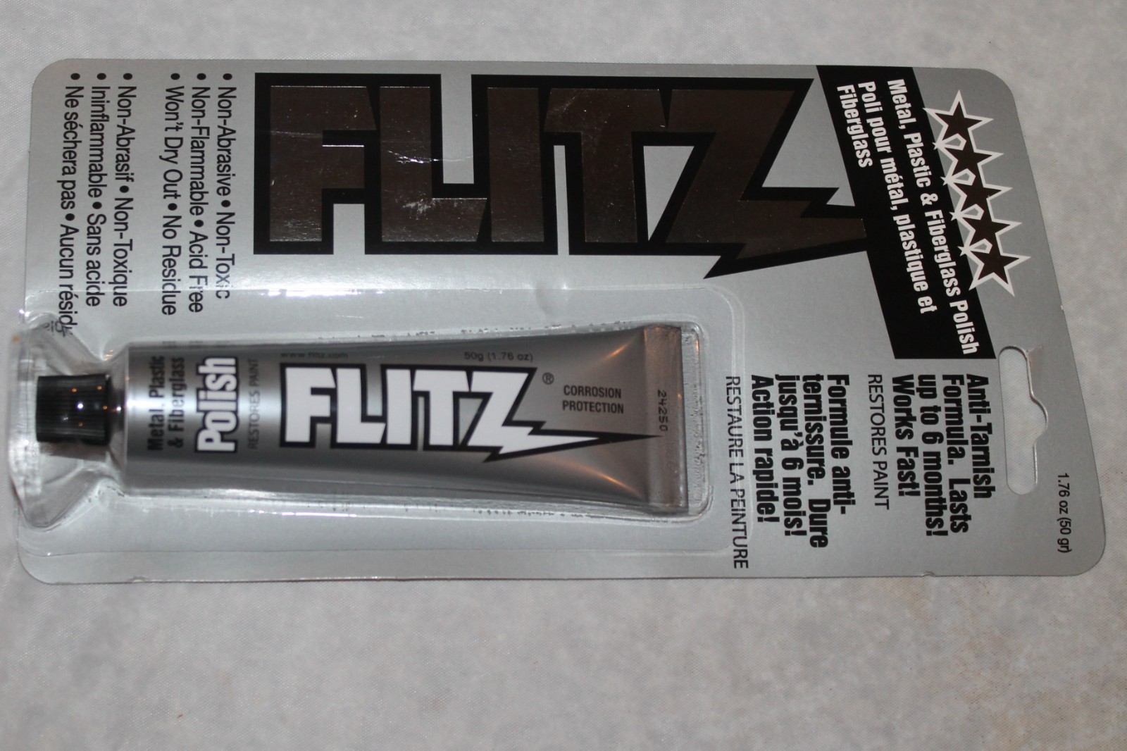 Lot of 3 1.76 oz Flitz Paste Polish for Metal, Plastic, and Fiberglass BP03511