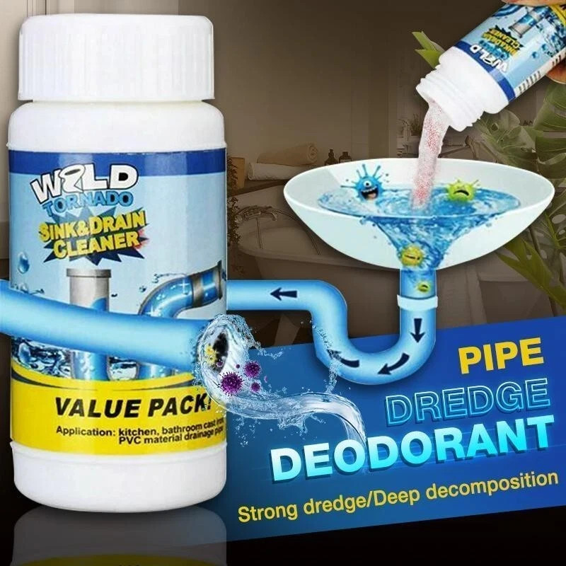 3x Fast Drain Remover Hot Sink Pipe Dredge Quick Foaming Cleaner 3.9 oz/ 110 g