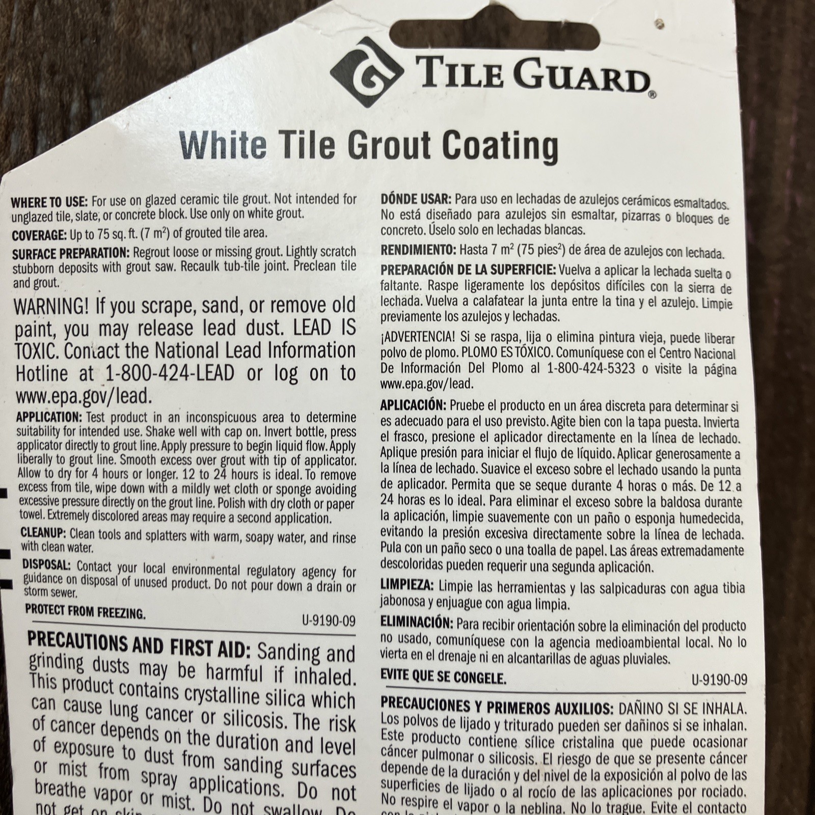 Tile Guard Tile Grout Coating 4.3 Fl Oz Bottle Cleaner Whitener Glazed Ceramic