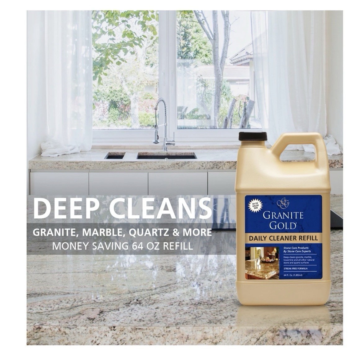 Granite Gold Citrus Scent Daily Cleaner Refill 64 oz Liquid-NEW Sealed