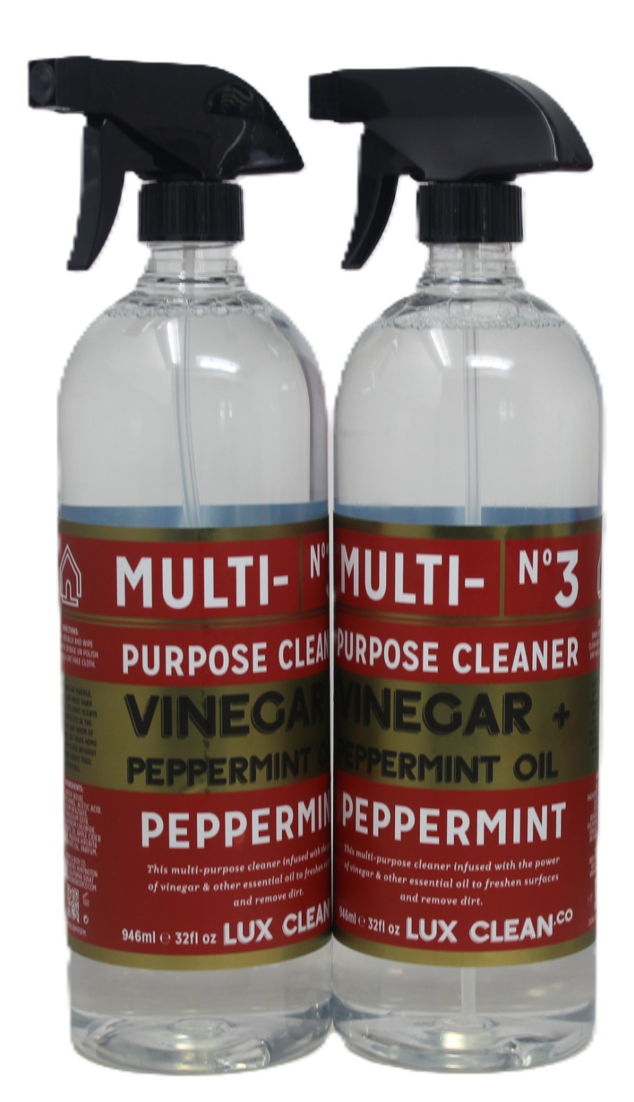 x2 Lux Multi Purpose Cleaner Cleanser Vinegar Peppermint Oil No 3 Co Brand New