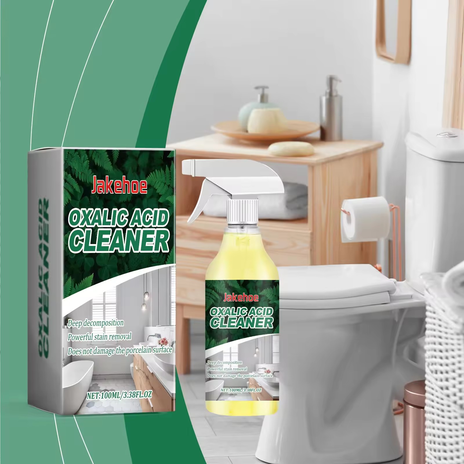 1~3 Pack Ox-alic Acid Cleaner Spray, Powerful Stain Removal for Toilet Bathroom