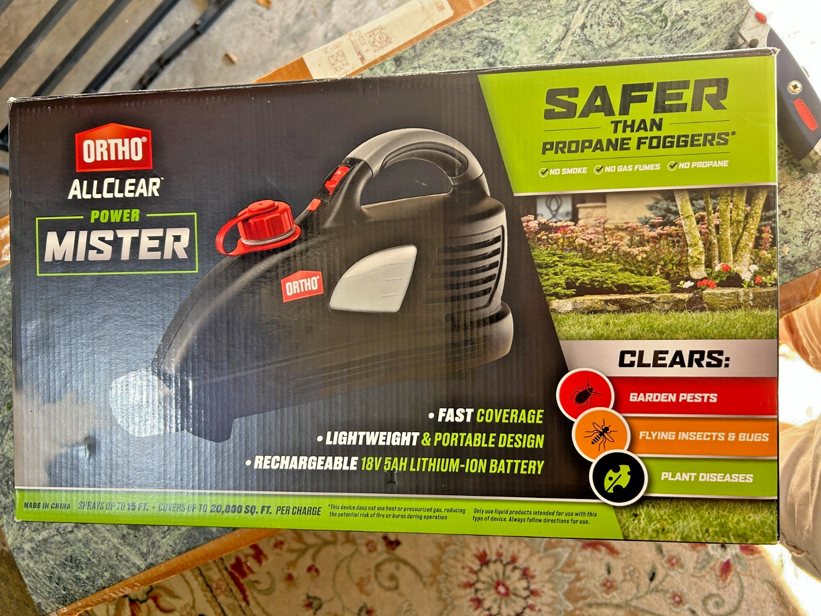 Ortho AllClear 18V Power Mister Lawn / Garden Sprayer Safer Than Propane Foggers