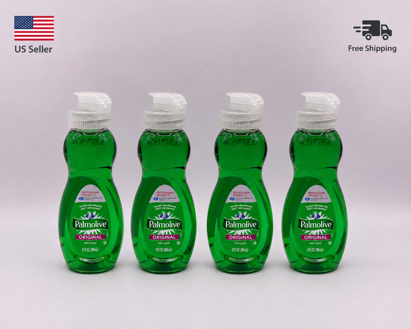 Palmolive Ultra Strength Dish Soap Original 3oz Grease Fighter Pack of 4 Bottles