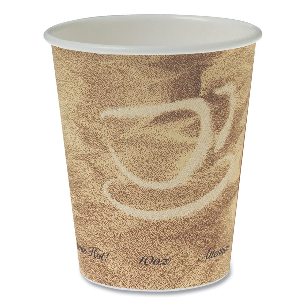 SOLO 370MS Mistique Design 10 oz Single Sided Poly Paper Hot Cups (1,000/CT) New
