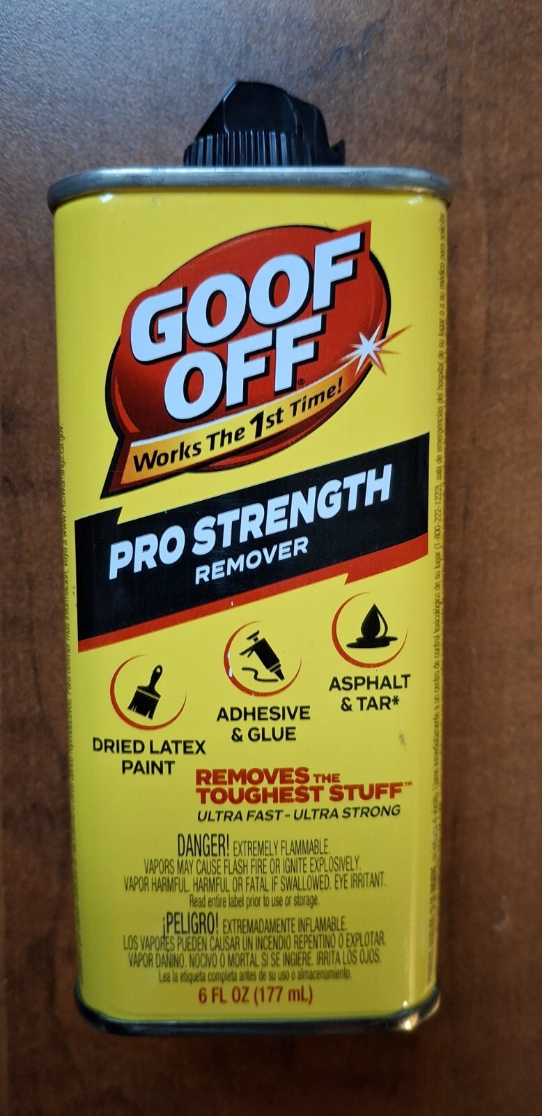 Goof Off Professional Strength Latex Paint and Adhesive Remover, 6 fl. oz.