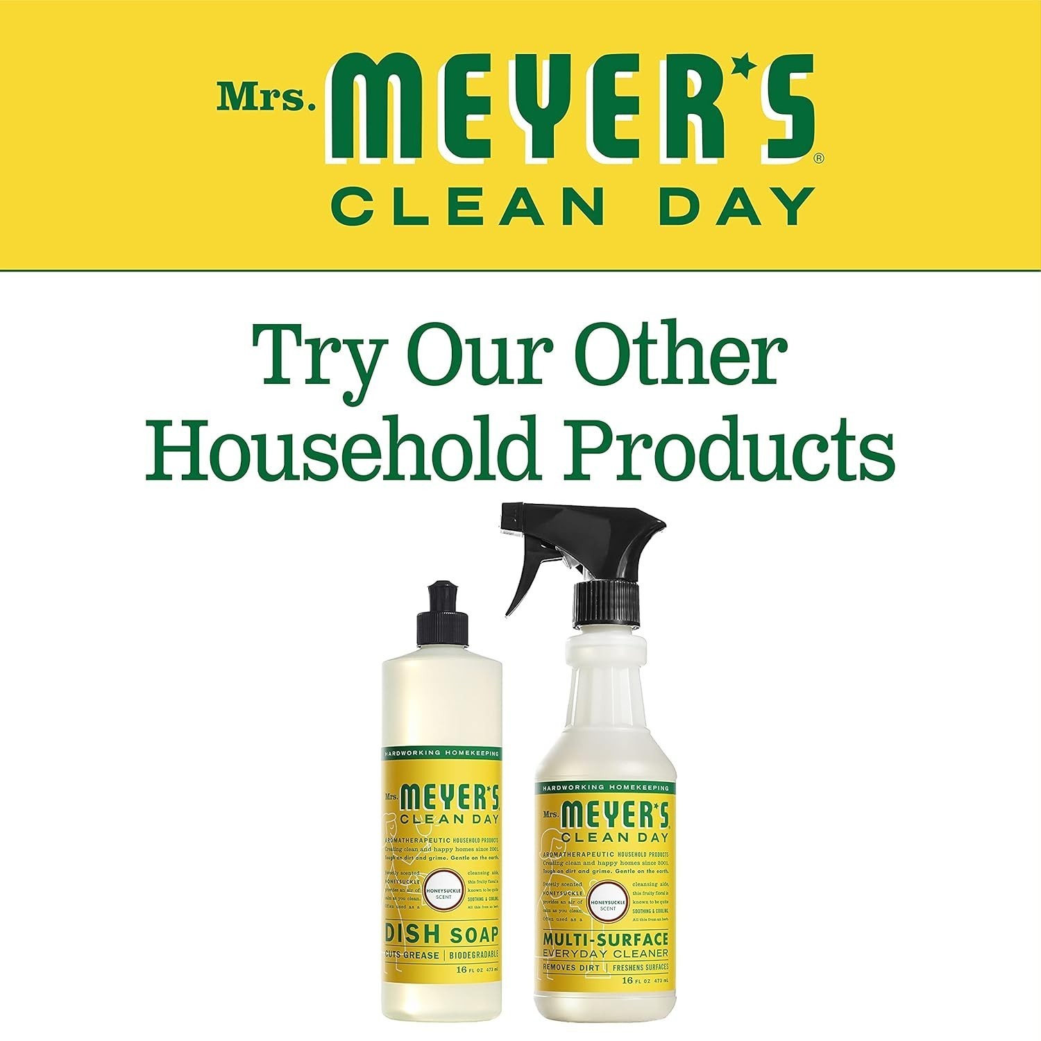 Mrs. Meyer’s Clean Day Liquid Dish Soap, Honeysuckle, 16 Ounce