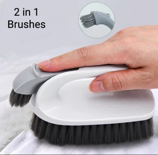 1pc Heavy Duty Plastic 2 in 1 Scrub Brush For Cleaning Bathroom Kitchen
