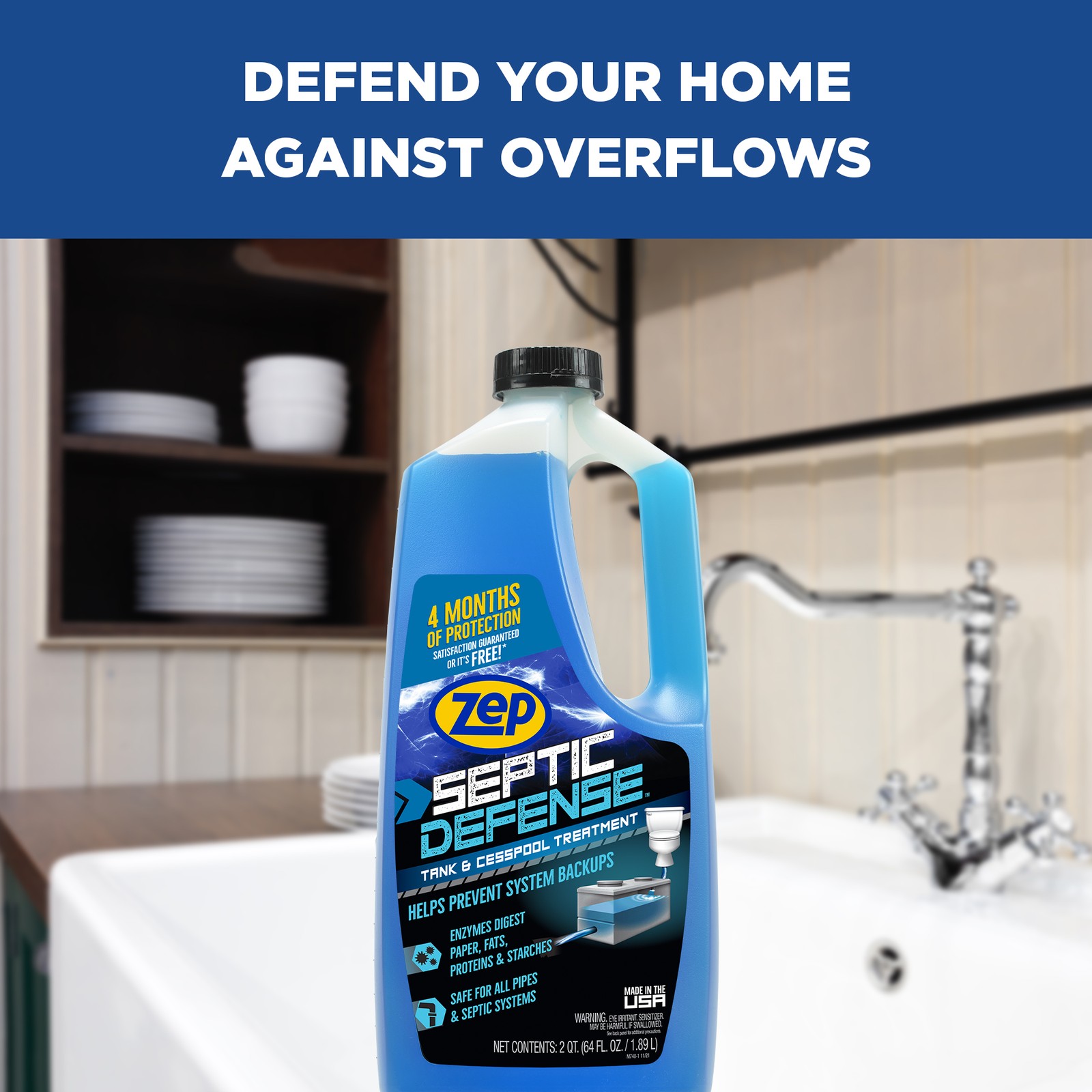 Zep Septic System and Cesspool Treatment Liquid – 64 Oz – ZLST648 – Safe for All