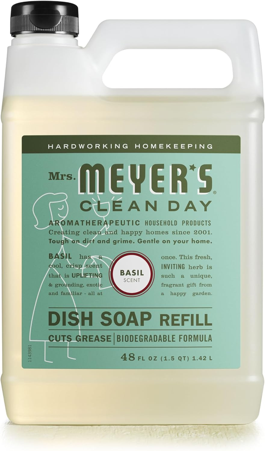 Mrs. Meyer’s Clean Day Liquid Dish Soap Refill, Biodegradable Formula