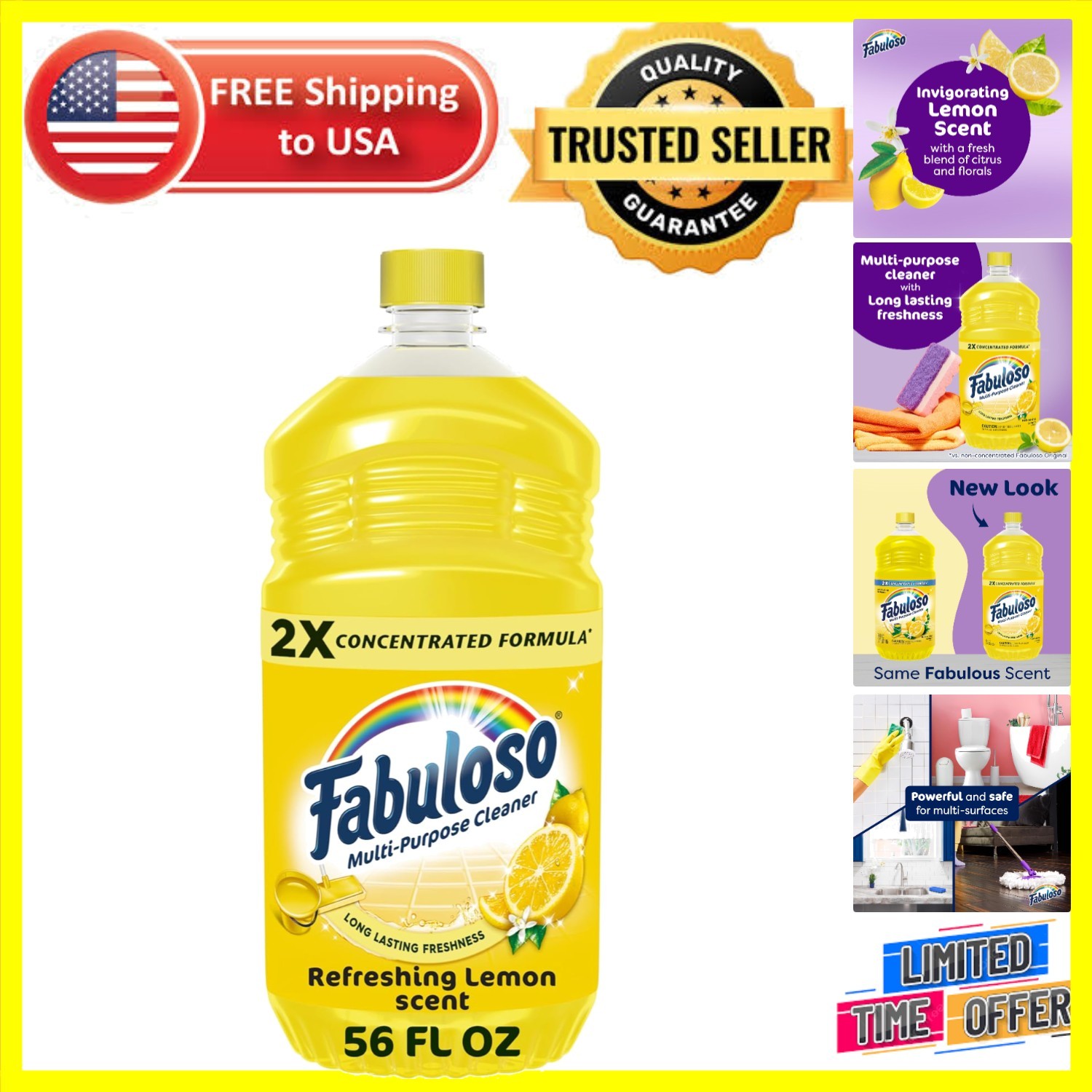 56 oz 2X Lemon-Scented Multi-Purpose Cleaner – Effective, Eco-Friendly Cleaning