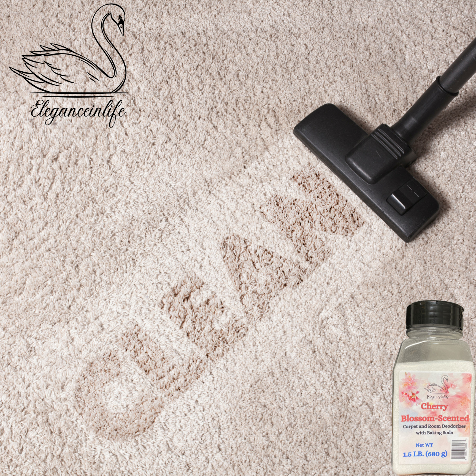 Eleganceinlife Cherry Blossom-Scented Carpet and Room Deodorizer 1.5 LB Each 2pk