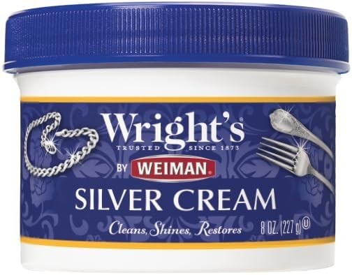 Wright’s Silver Cleaner and Polish Cream – 8 Ounce – Ammonia Free – Gently