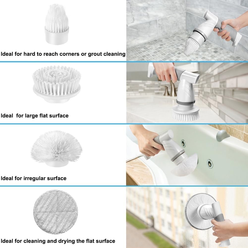 Electric Spin Scrubber, Electric Cleaning Brush Bathroom Shower Scrubbing Cle…