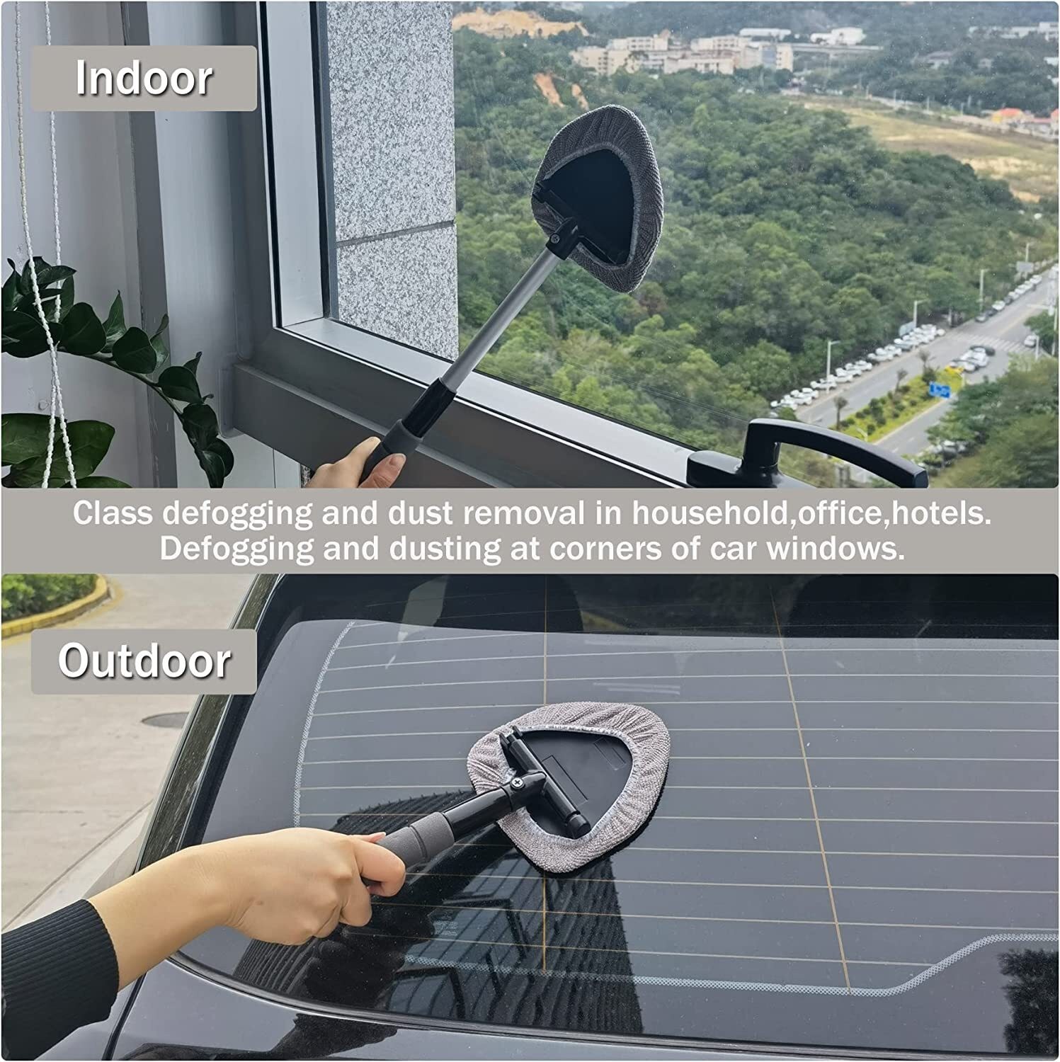 Extendable Car Window Glass Wiper Cleaner Brush Windshield Cleaning Tool Kit
