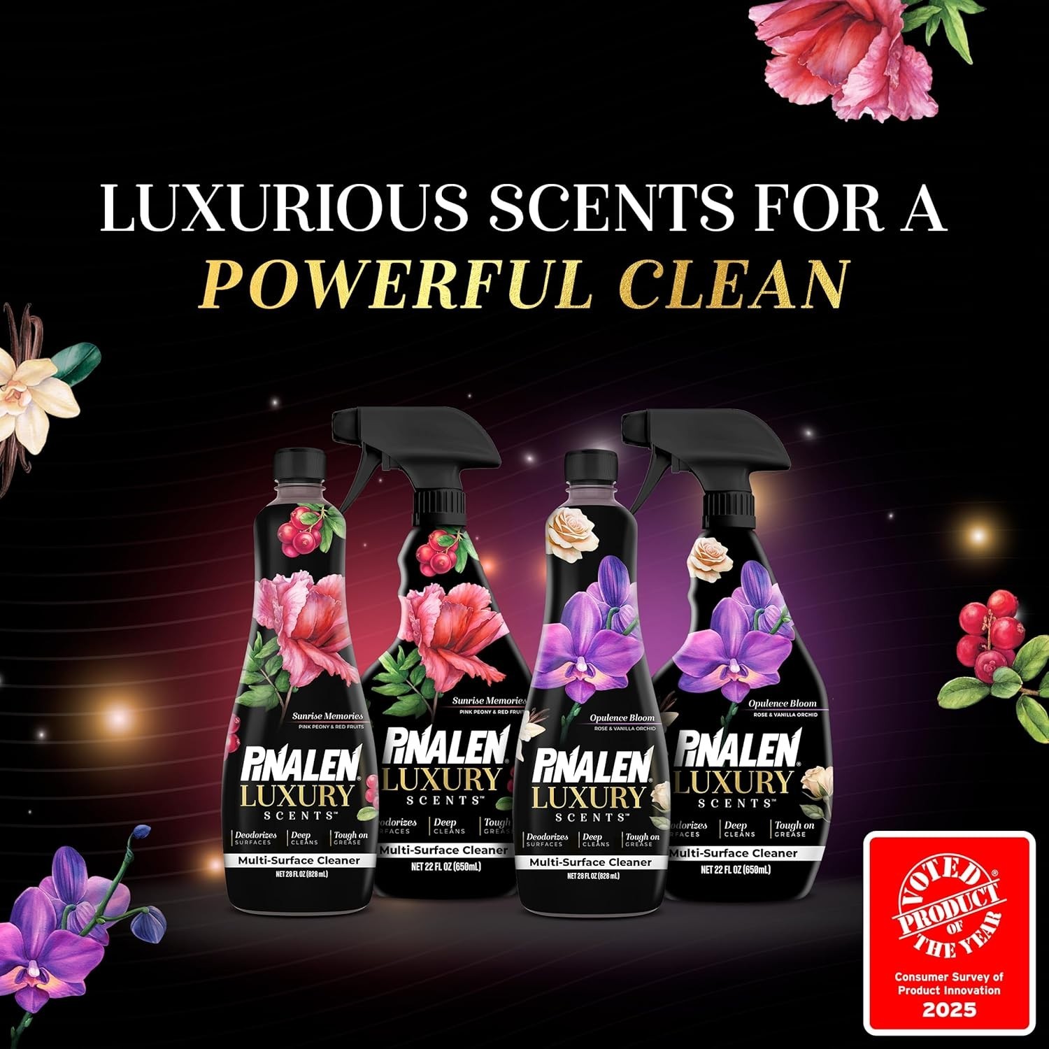 PINALEN Luxury Scent Multipurpose Cleaning Spray – Opulence Bloom – 22 fl oz – A