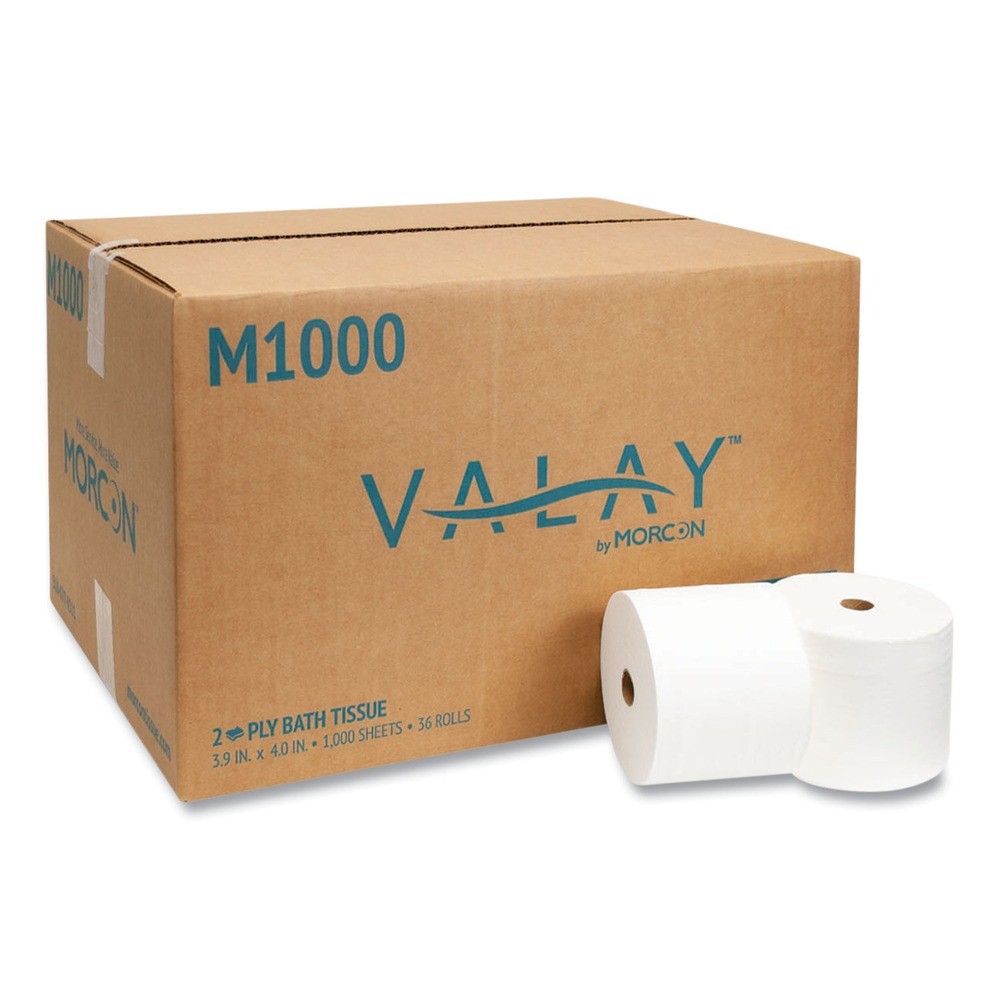 Morcon Paper M1000 2-Ply Septic Safe Small Core Bath Tissue – White (36/CT) New
