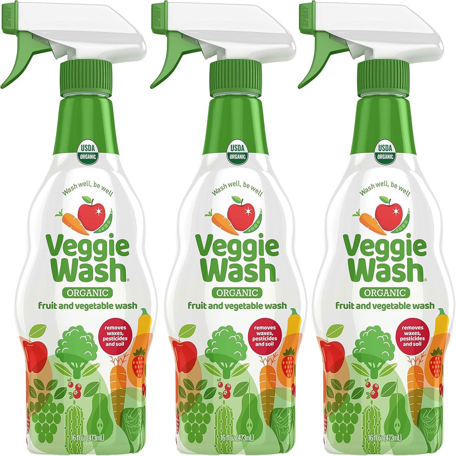 Organic Fruit & Vegetable Wash Certified Produce Cleaner, 16 oz, Pack of 3