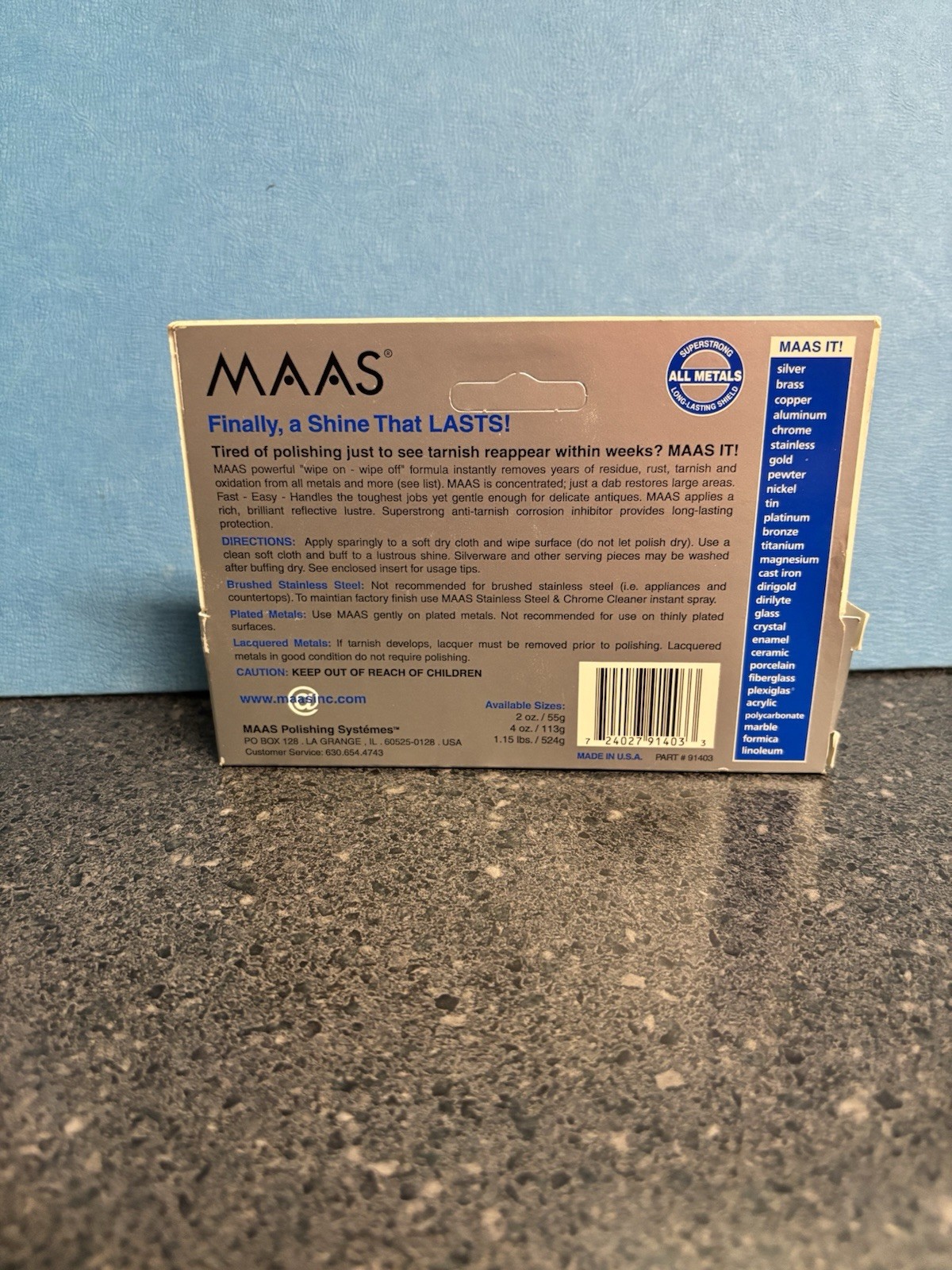 2oz Tube Maas Metal Polish Creme – Used
