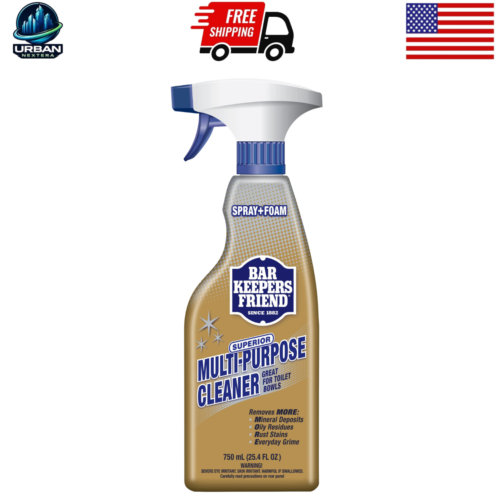 Bar Keepers Friend 25.4-fl oz Lemon Foam Multipurpose Bathroom Cleaner Spray NEW