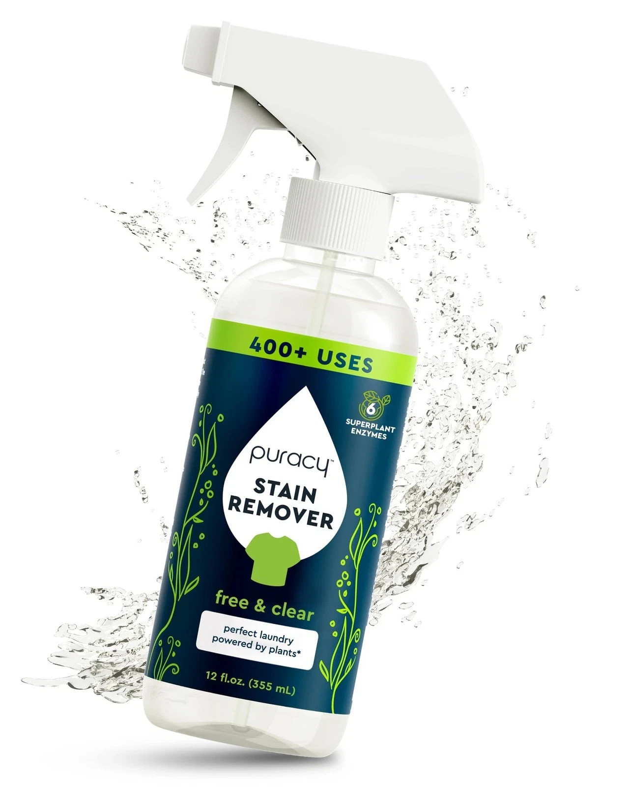 Puracy Stain Remover Spray Natural Based Travel and Laundry Stain Cleaner