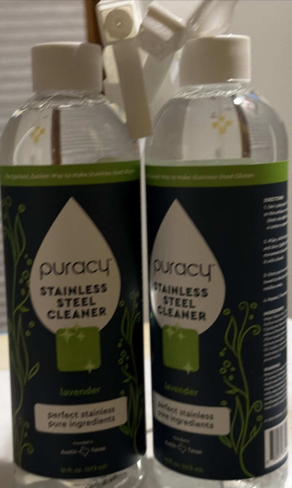 PURACY 🇺🇸 Natural Stainless Steel Cleaner 2- 16fl.oz Lavender Scent