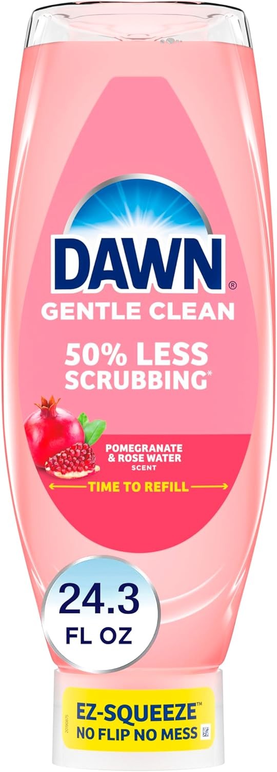 Dawn Gentle Clean EZ-Squeeze Dishwashing Liquid Dish Soap, Pomegranate and Rose