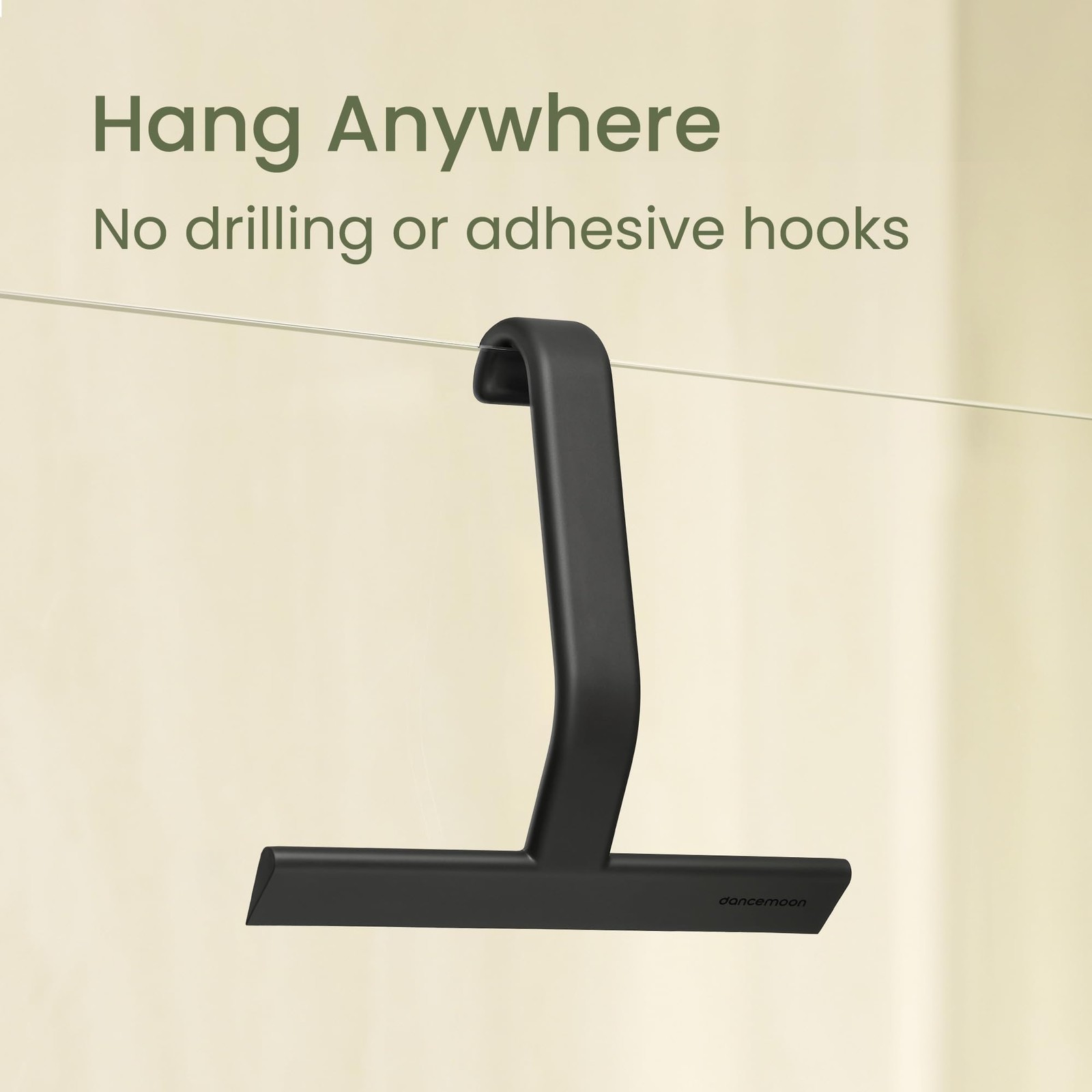 dancemoon JustHang Shower Squeegee for Glass Doors All One Piece Award Winning