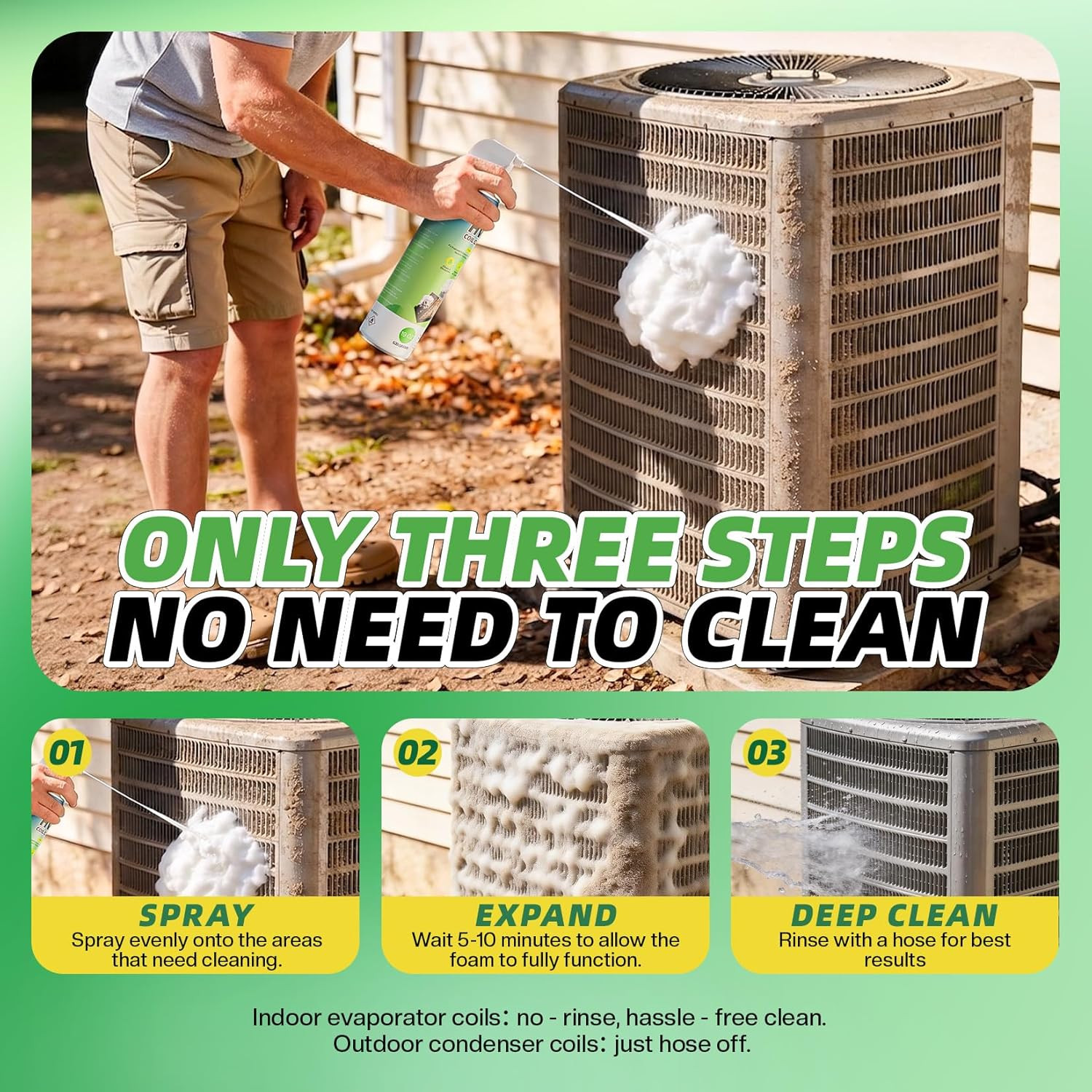 Foaming AC Coil Cleaner 19 oz Evaporator & Condenser Cleaner