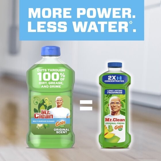 Mr. Clean 2X Concentrated Multi Surface Cleaner with Gain Original Scent, 41 oz