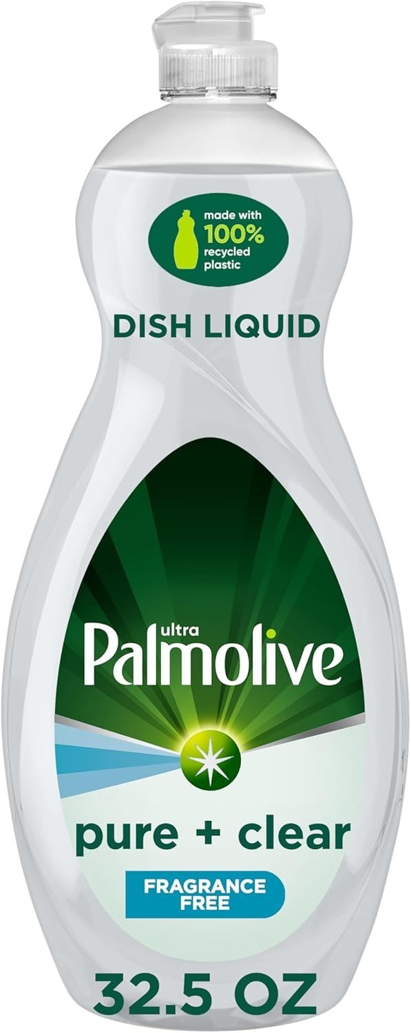 Palmolive Ultra Dishwashing Liquid Dish Soap, Pure + Clear Fragrance Free – 32.5