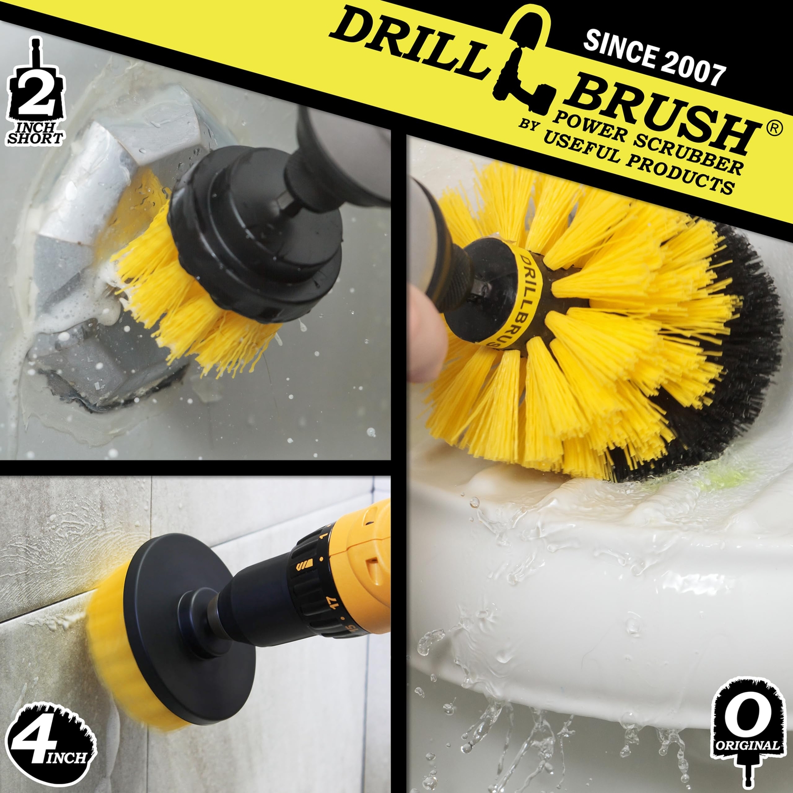 Drill Brush Attachment Bathroom Surfaces Tub Shower Tile And Grout All Purpose P