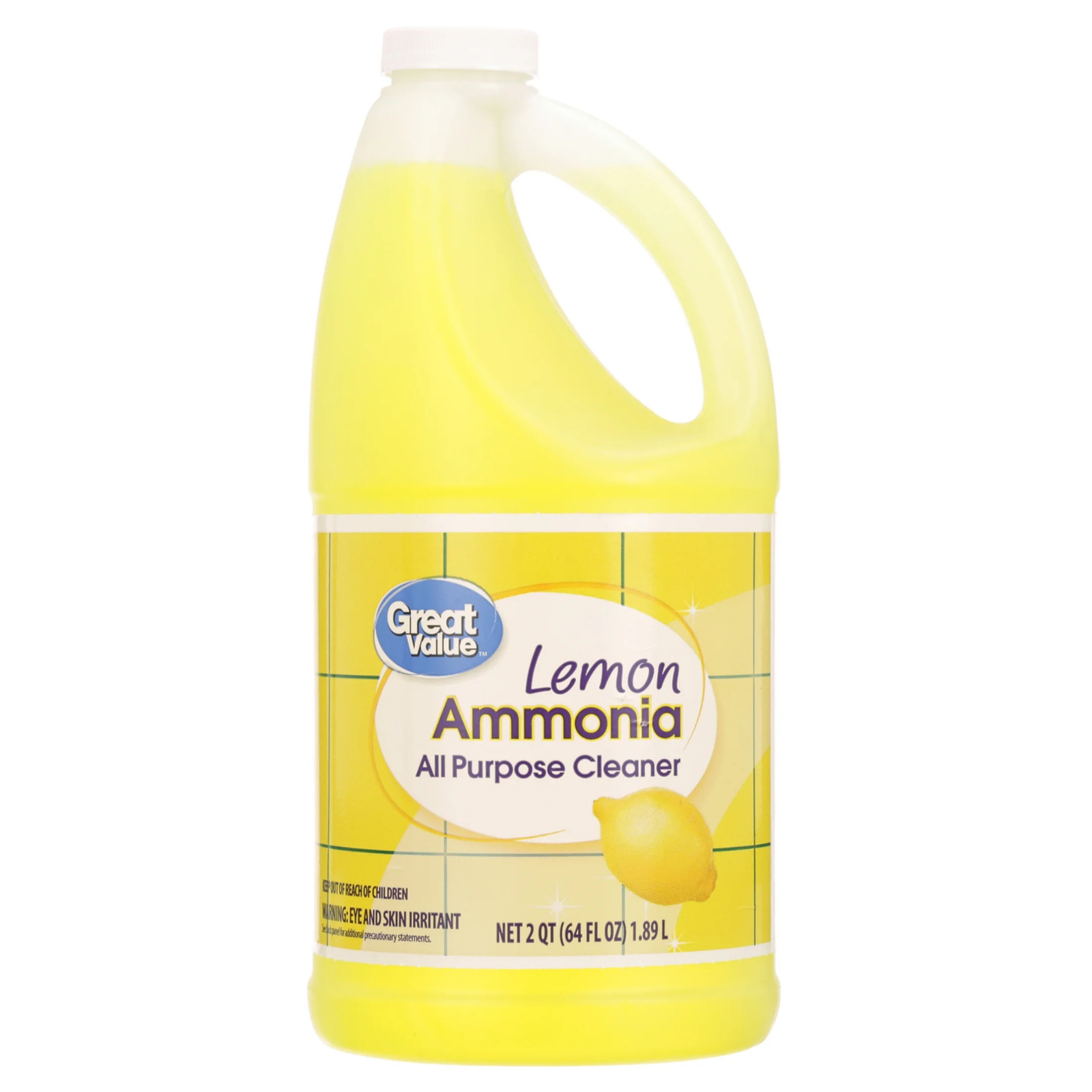 (8 Pack) Ammonia All Purpose Cleaner, Lemon Scent, 64 Fl Oz